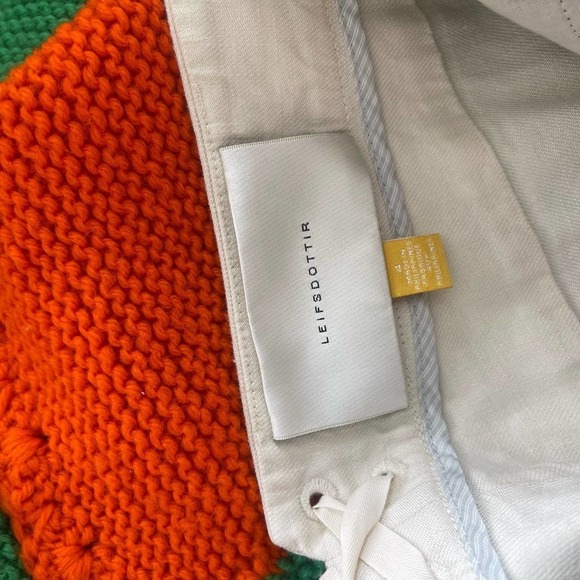 Anthropologie Leifsdottir Pant Womens 4 Cream Black Lace Wide Leg Coastal Sailor - Picture 9 of 9